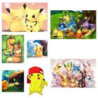 【เก่าฮาร์ดแวร์】 5D ชุดภาพวาดเพชร DIY เครื่องมือเจาะเต็มการ์ตูน Pikachu งานฝีมือของที่ระลึกเครื่องตกแต่งฝาผนัง30x40