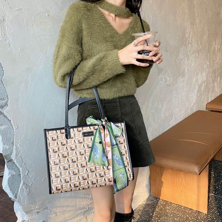 Korea EMO official 2021 new dog tooth barrage tote bag largecapacity