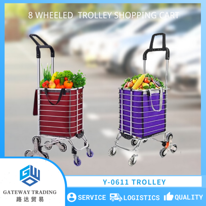 Trolley Shopping Cart Heavy Duty Grocery Utility Folding Trolley Large
