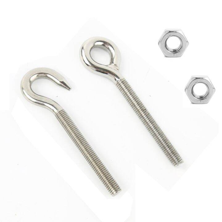 2pcs-m4-m5-m6-m8-sheep-eye-screw-bolt-ring-hook-304-stainless-steel-screws-with-2pcs-nuts