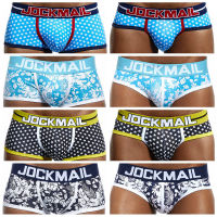 【2023】JOCKMAIL กางเกงในผ้าฝ้ายผู้ชายแฟชั่นการพิมพ์กางเกงคลาสสิกกางเกงบ็อกเซอร์เอวต่ำระบายอากาศชาย Underpant กางเกงลำลองเกย์