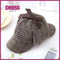 PETI DRESS ปีกหมวกคู่ หมวกเบสบอลเด็ก 7-15ปี แถบลายทาง หมวกแก๊ปนักสืบ เกาหลีแบบเกาหลี ฮิปฮอป หมวกกันแดดหมวก เด็กชายเด็กหญิง