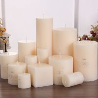 5cm Home decorative candles European style classic pillar ivory white candle smokeless wedding candles hotel decoration candle