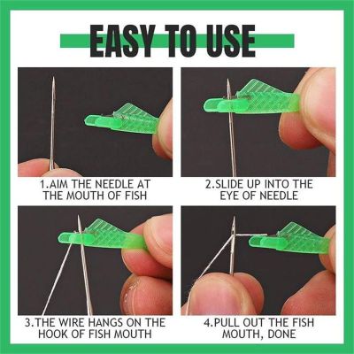 ❀SIMPLE❀ 510PCS Easy Use Sewing Threaders Plastic Sewing Needles Fish Type Needle Threader DIY Crafts Sew Accessories Wire Loop Automatic Self Threading