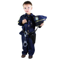 Deluxe Officer Costume and Role Play Kit Boys Halloween Carnival Party Performance Fancy Dress Uniform Outfit