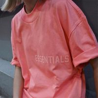double line ESSENTIALS American fear of godˉhigh street loose casual couple short-sleeved T-shirt men and women