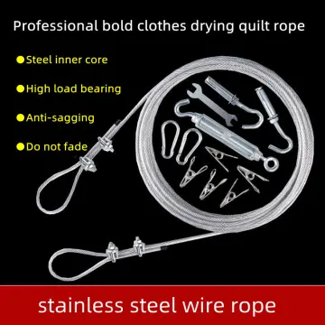 Steel Core Outdoor Plastic Coated Washing Clothes Clothesline Rope Clothes  Line