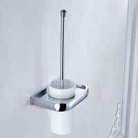 ✸ Chrome Finish Toilet Brush Holder Square Style Wall Mounted Toilet Brush Cup Holder Bathroom Accessories KD898