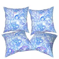 Watercolor Set of 4 Pillow Covers 45x45 Pillowcase Decorative Set Home Decorative Pillow Case Cushion Covers for Couch