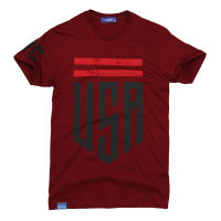 AQUANINE เสื้อยืด HIP STREET ลาย USA (สีแดงเลือดหมู Maroon)