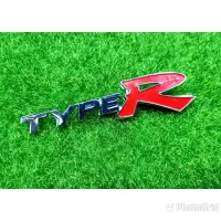 โลโก้ TYPE-R สีโคมเมี่ยมแดง ทำจากพลาสติก สำหรับติดท้ายรถ