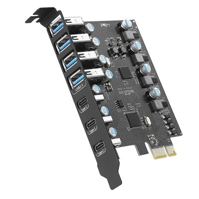 7 Ports PCIe To USB 3.0 Expansion Card PCI Express USB Card for Desktop PC Host Card Support /8/7/XP