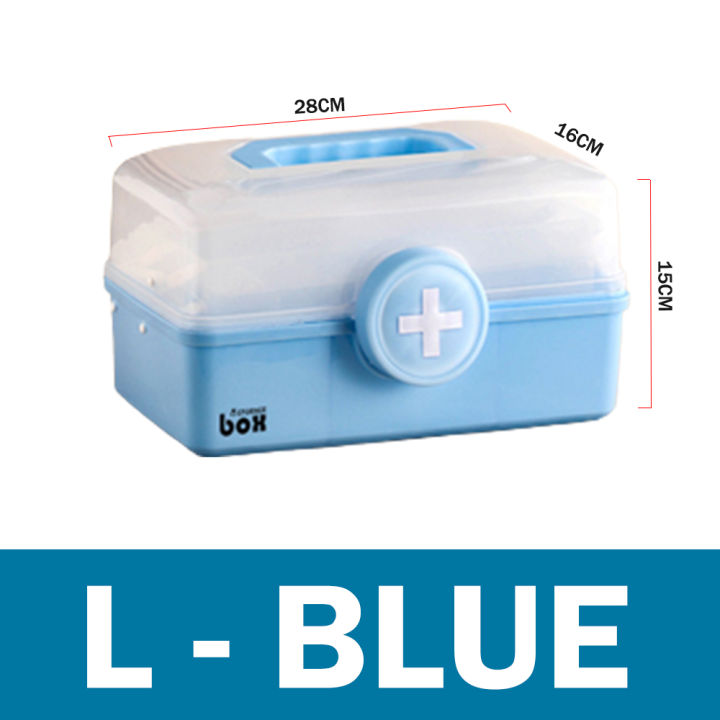 Large Capacity 3 Layer Folding Medicine Bins First Aid Kit