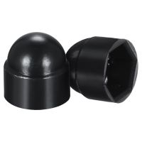 Uxcell 100Pcs Plastic Dome Bolt Nut Protection Cap Covers M4 / 7mm Hex Screw Cover Black for Protecting Bolts And Nuts