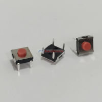 สวิทช์ ปุ่มกด กดติด-ปล่อยดับ ไมโครสวิทช์ TACT Switch DIP Push Button Switch #D4P 6x6xHmm แดง (1 ตัว)