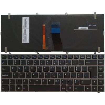 Backlit คีย์บอร์ดแล็ปท็อป UI สำหรับ Hasee K350C K350S สำหรับ Clevo W230ST W230SS W230SD NP7330 NP7338 MP-13C26D0J4302คีย์บอร์ดสีดำ