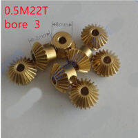 2 pcs 1:1 0.5M22T ทองเหลือง Bevel Gear 0.5 M 22 ฟันภายในรู 3 90 องศาไดรฟ์เกียร์เหล็กสกรู - BIANO