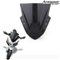 Areyourshop กระจกหน้ารถ สำหรับ Kawasaki Ninja 300 EX300 2013-2017 สีดำ Windshield Visor