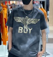 ♟BoyT-Shirt ผู้ชาย,ใหม่ฤดูร้อนปีกกระต่ายรุ่นคู่เทรนด์บริสุทธิ์ผ้าฝ้ายหลวมแขนสั้นเสื้อแขนสั้นลำลอง