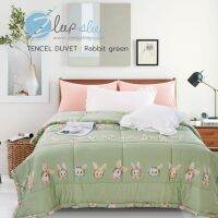 Zleepsleep : ผ้าห่มเทนเซล NEW 2023 Tencel นุ่มลื่น เย็น ปรับอุณหภูมิ ขนาด 3.5ft / RABBIT GREEN