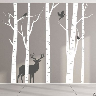 [COD] Large Trees With And Birds Vinyl Wall Mural Decal Removable Sticker Baby Room LL843