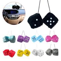 1pcs Small Polka Dot Plush Toy Cube Pendant Car Decorations Pendant Interior Ornament Accessories Auto Car Car Mirror X8N8