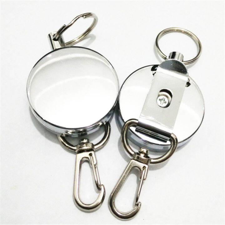 metal-retractable-pull-key-ring-id-badge-holder-name-tag-card-holder-recoil-reel-belt-clip-gift-office-supplies