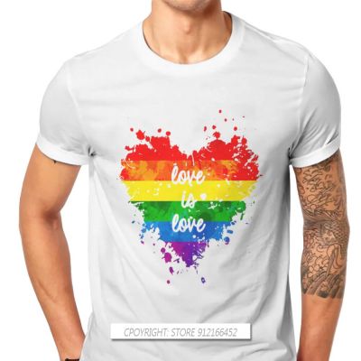 การออกแบบเดิมเสื้อยีด ความรักคือความรักหัวใจฮิปสเตอร์เสื้อยืด LGBT Pride เลสเบี้ยนเดือนเกย์กะเทยชายข้ามเพศผ้าฝ้ายเสื้อผ้าสตรีทแวร์เสืS-5XL