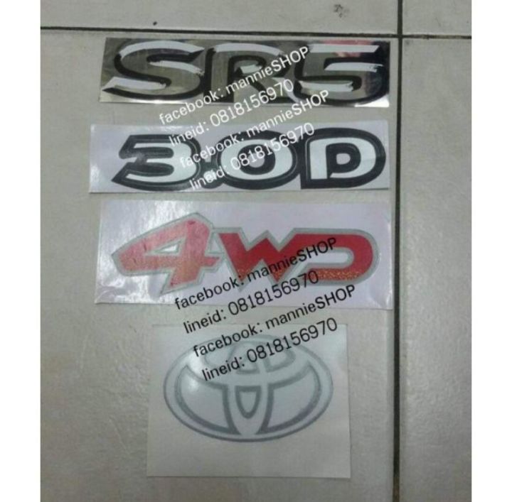 สติ๊กเกอร์แบบดั้งเดิมรถ-ติดท้ายรถ-toyota-tiger-คำว่า-sr5-3-od-4wd-t-ติดรถ-แต่งรถ-sticker-โตโยต้า-ไทเกอร์