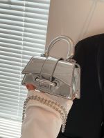 ❒☢  High-end mini bag womens summer 2023 new trendy beaded chain messenger bag ladies portable small square bag