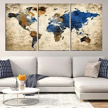 World Map Panel Art Shop 3 Piece World Map Wall Art Online - May 2022 | Lazada.com.my