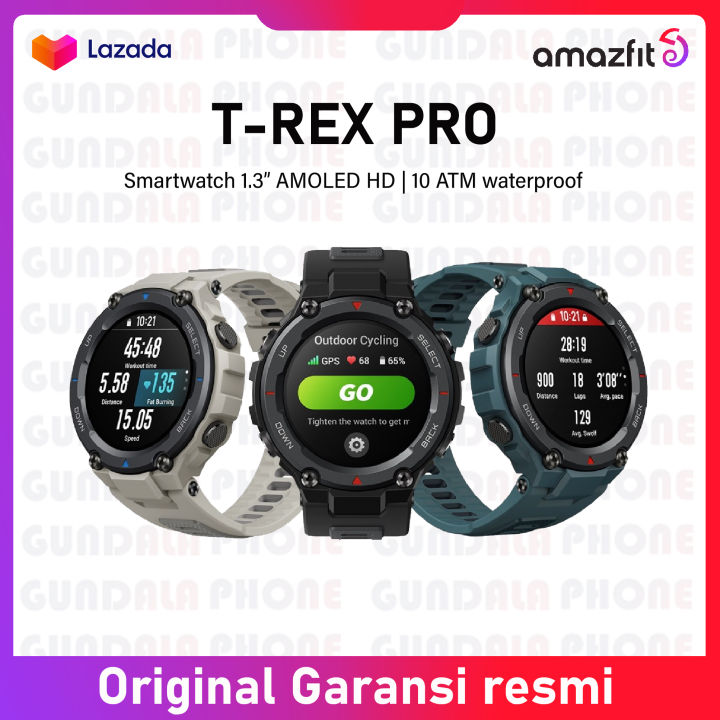 Garansi　Indonesia　Pro　Amazfit　T-Rex　Lazada　Smartwatch　resmi