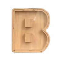 Wooden Piggy Bank Personalized Letters Coin Bank Wooden Money Box Frame Wood Toys Money Saving Bank Birthday Gift