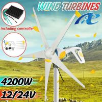 5 Blades Horizontal Wind Generator S3 Wind Turbines Generator Windmill Energy Turbins Charge 12V/24V with controller for home Camp 4200W