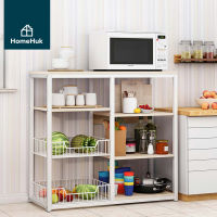 HomeHuk ชั้นวางของในครัว 4 ชั้น 6 ช่อง ชั้นวางในครัว ชั้นวางของในห้องครัว ชั้นเก็บของในครัว ชั้นครัว ชั้นวางครัว ชั้นไม้วางของในครัว ขั้นวางของในครัว ชั้นวางมินิมอล ชั้นในครัว ชั้นวางห้องครัว Metal Kitchen Shelf 4T 6Grids