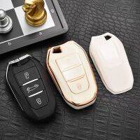 โครงเปลือกนอกเคส Kunci Remote Mobil TPU แบบใหม่สำหรับ Peugeot 308 408 508 2008 3008 4008 5008 Citroen C4L C6 C3-XR ปิกัสโซ่ DS3 DS4 DS5