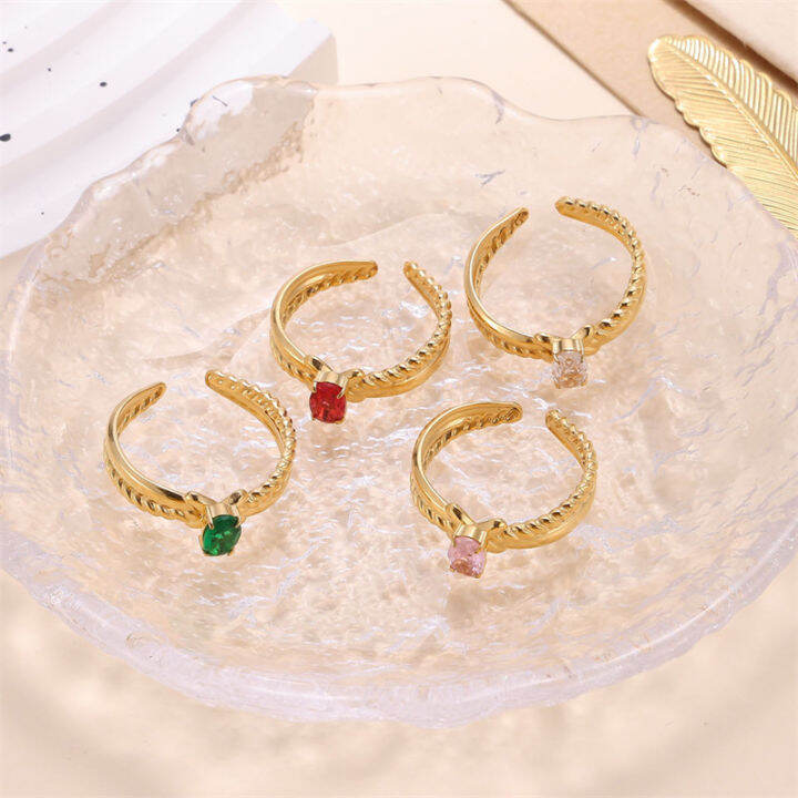 ins-style-simple-open-ring-แหวนทองคำขาวสำหรับผู้หญิง-แหวนไทเทเนียม-zircon-pointer-ring-8aam