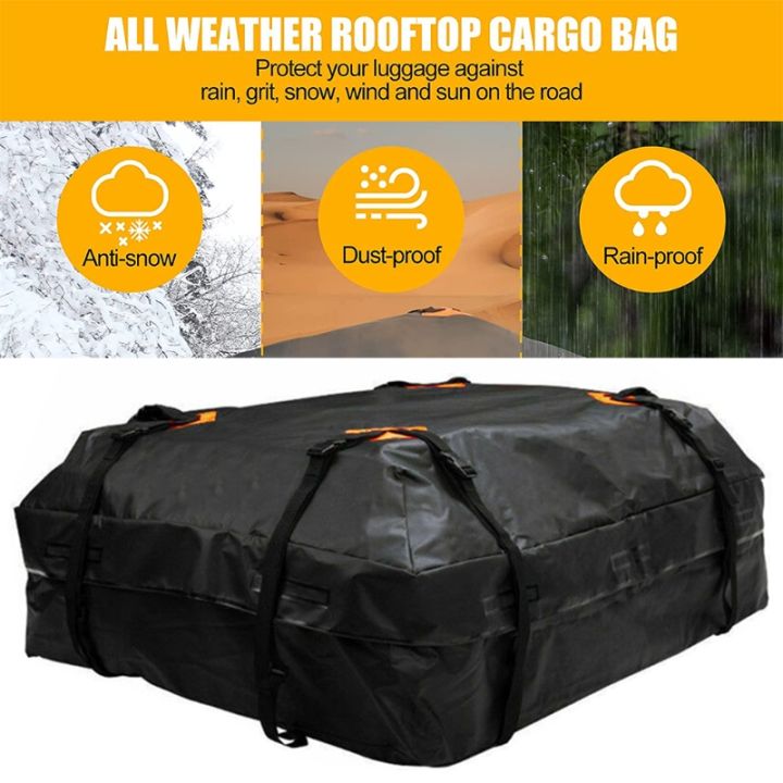 กระเป๋าหลังคาสำหรับงานหนักกันน้ำสีดำกระเป๋าหลังคาสินค้ารถยนต์420d-ผ้า-oxford-rooftop