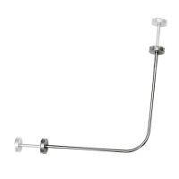 Shower Curtain Rack Curved Steel Space Saving Rail Rod Wall-Mount Bath Hardware for Household Hotel Dressing Area