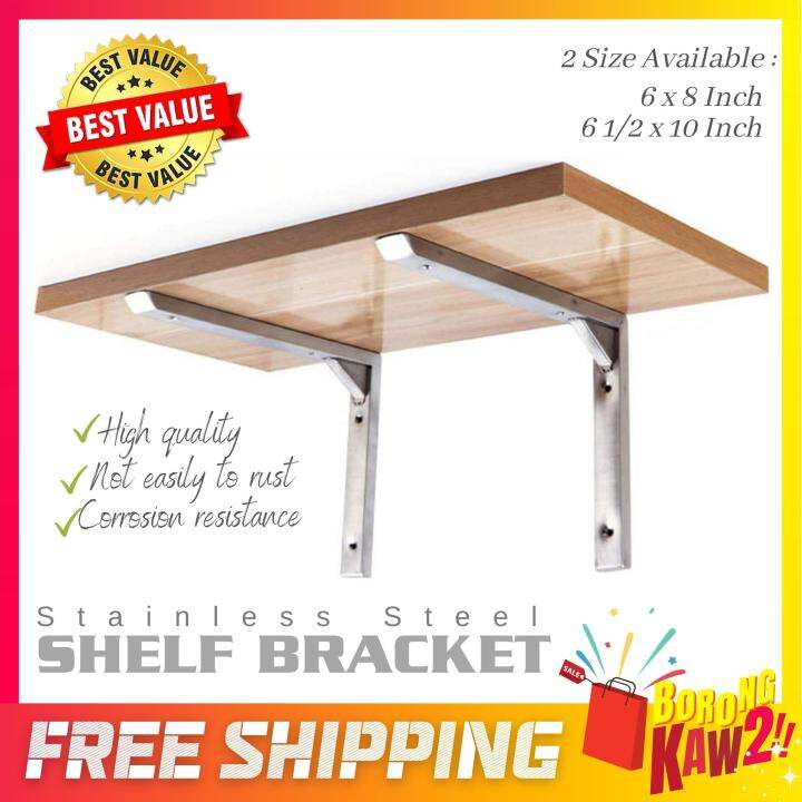 2pcs / Pair Solid Stainless Steel Shelf Bracket Rack Bracket Heavy Duty