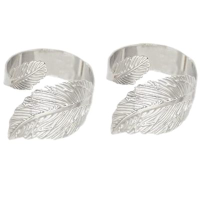 Leaf Napkin Rings Set of 30,Leaves Napkin Rings for Table Setting,Metal Leaf Napkin Holder Rings for Holiday Silver