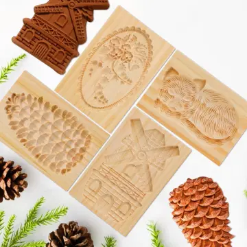 Easter Bunny Wooden Cookie Mold Kitchen Gingerbread Cookie Molds 3D Biscuit  Press Stamp Cake Embossing Baking Tool Bakery Gadget