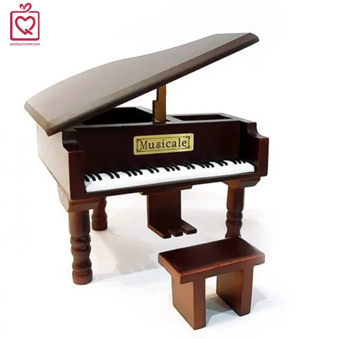 Hộp nhạc Piano gỗ cao cấp dáng nằm cổ điển thiết kế tỉ mỉ