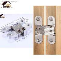 ✿ Myhomera Stainless Steel Hidden Hinges 30kg 19x95mm Built-in Concealed Cross Heavy-loading Folding Door Hinge Furniture Hardware