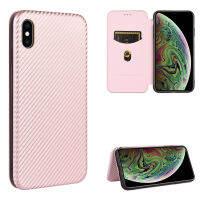 iPhone X / XS Case, EABUY Carbon Fiber Magnetic Closure with Card Slot Flip Case Cover for iPhone X / XS