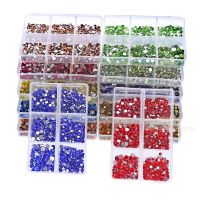 【CW】 1350pcs/Box Sizes ss6-ss20 glass hot fix rhinestone flat back crystal stone strass glitters nail diamond for garment