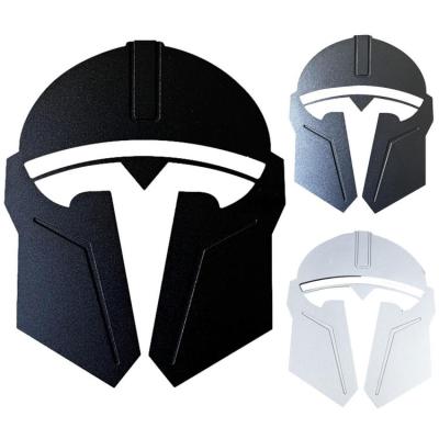 Mandalorian Emblem for Model 3/Y Mandalorian Metal Aluminum Alloy Amblem Front Car Sticker Mandalorian Helmet Style Logo polite