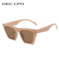 OEC CPO New Fashion Cat Eye Sunglasses Women Fashion Brand Designer Sun Glasses Female Trend Shades Brown Eyewear UV400 O947