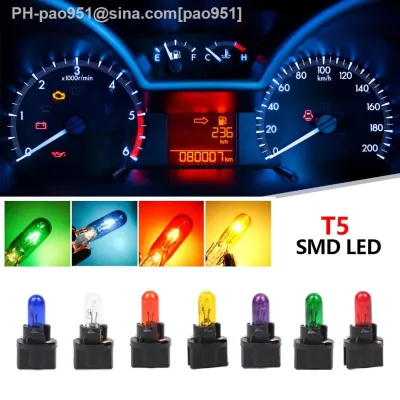 10Pcs T5 12v 1.2W SMD LED Car Automobiles Light-emitting Diode Instrument Gauge Dashboard Light Bulbs Interior Indicator Lamp