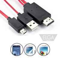 MHL USB to HDMI 1080P HD TV Cable Adapter for Samsung Galaxy S III /S4 /S5 /Note II /Note3 (Red)